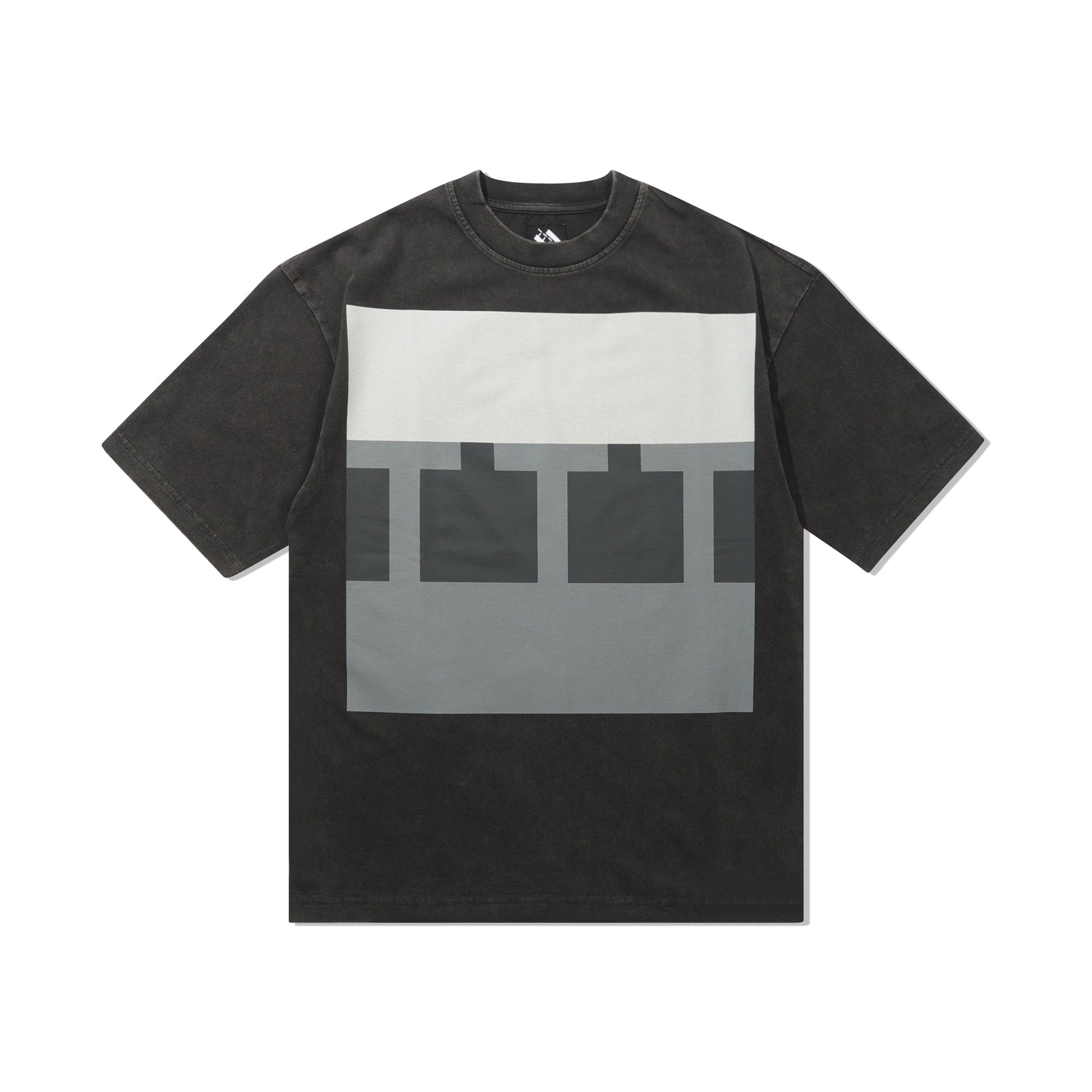 TTT Block Tee, Black Acid Wash