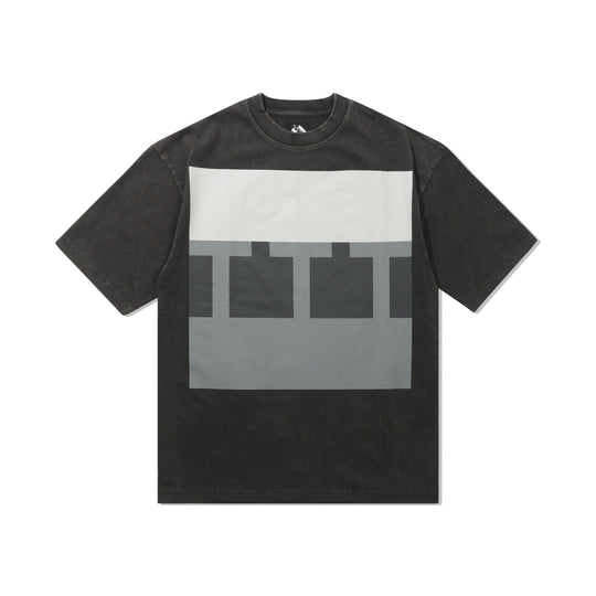 TTT Block Tee, Black Acid Wash