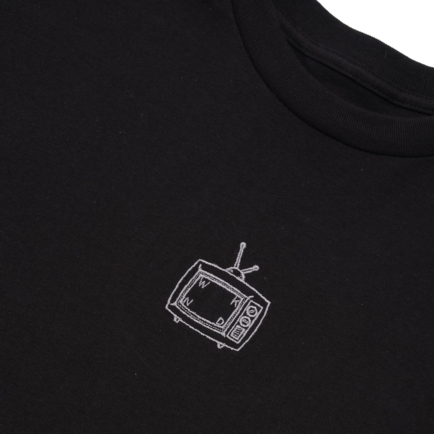 TV Logo Embroidery Tee, Black