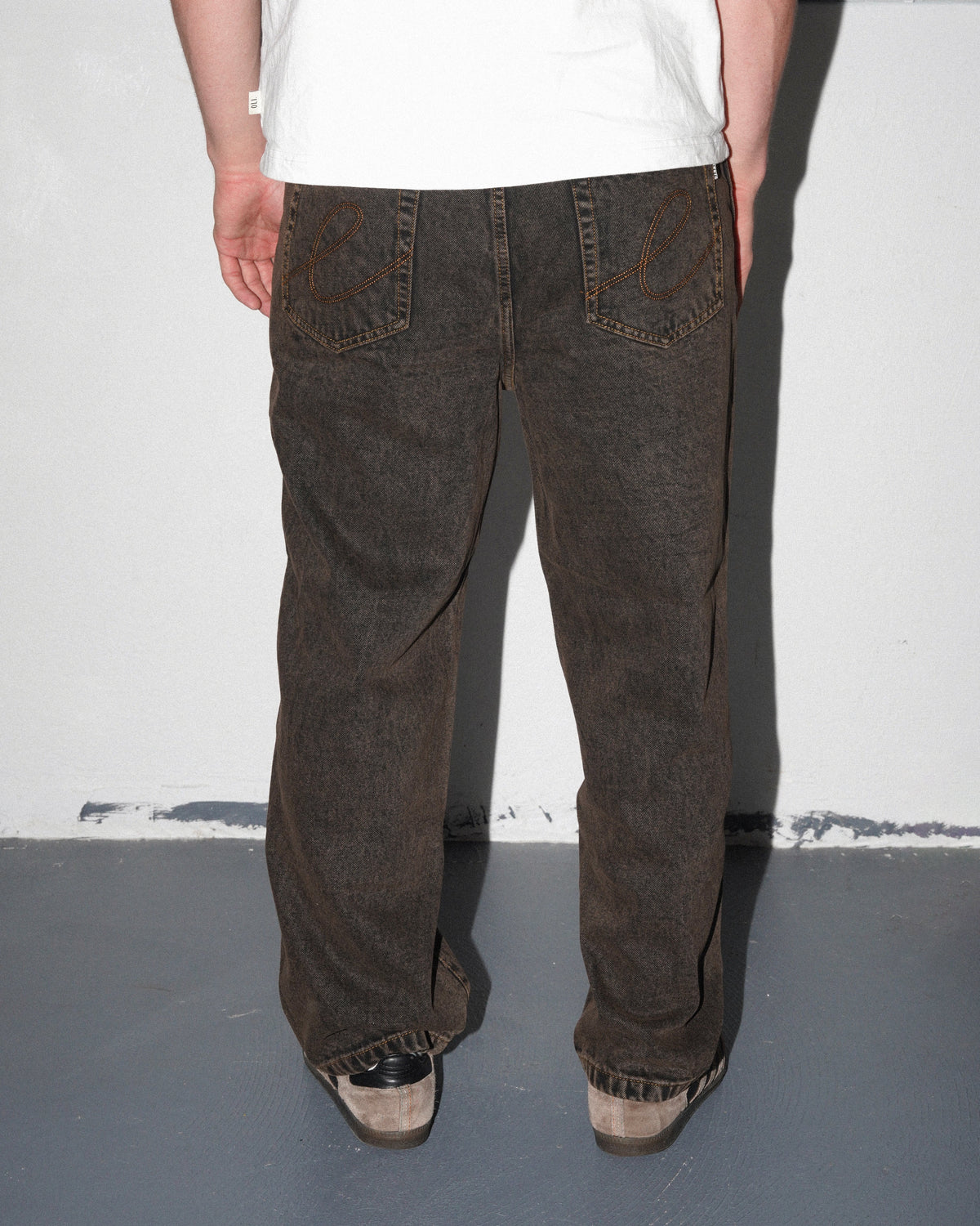 Denim Ranger Jeans, Brown Acid Wash