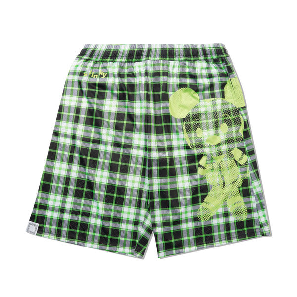 Slinky Mouse Mesh Short, Green Plaid