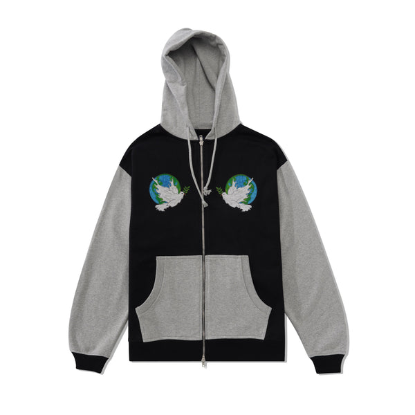 Rassvet Dove Peace Zipped Pullover, Black