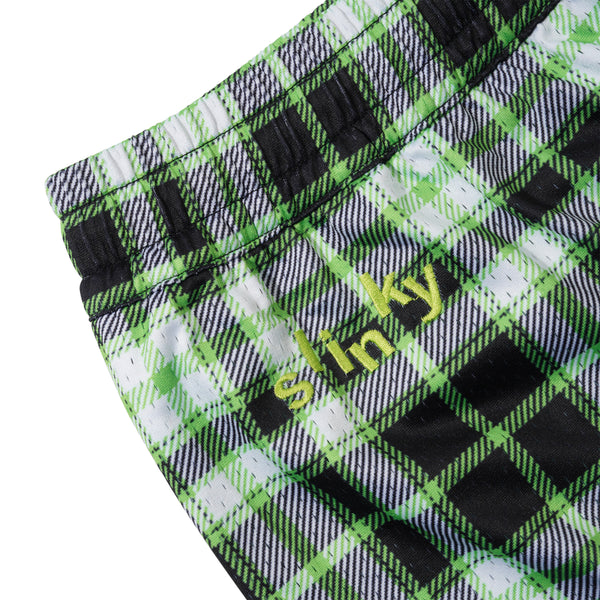 Slinky Mouse Mesh Short, Green Plaid