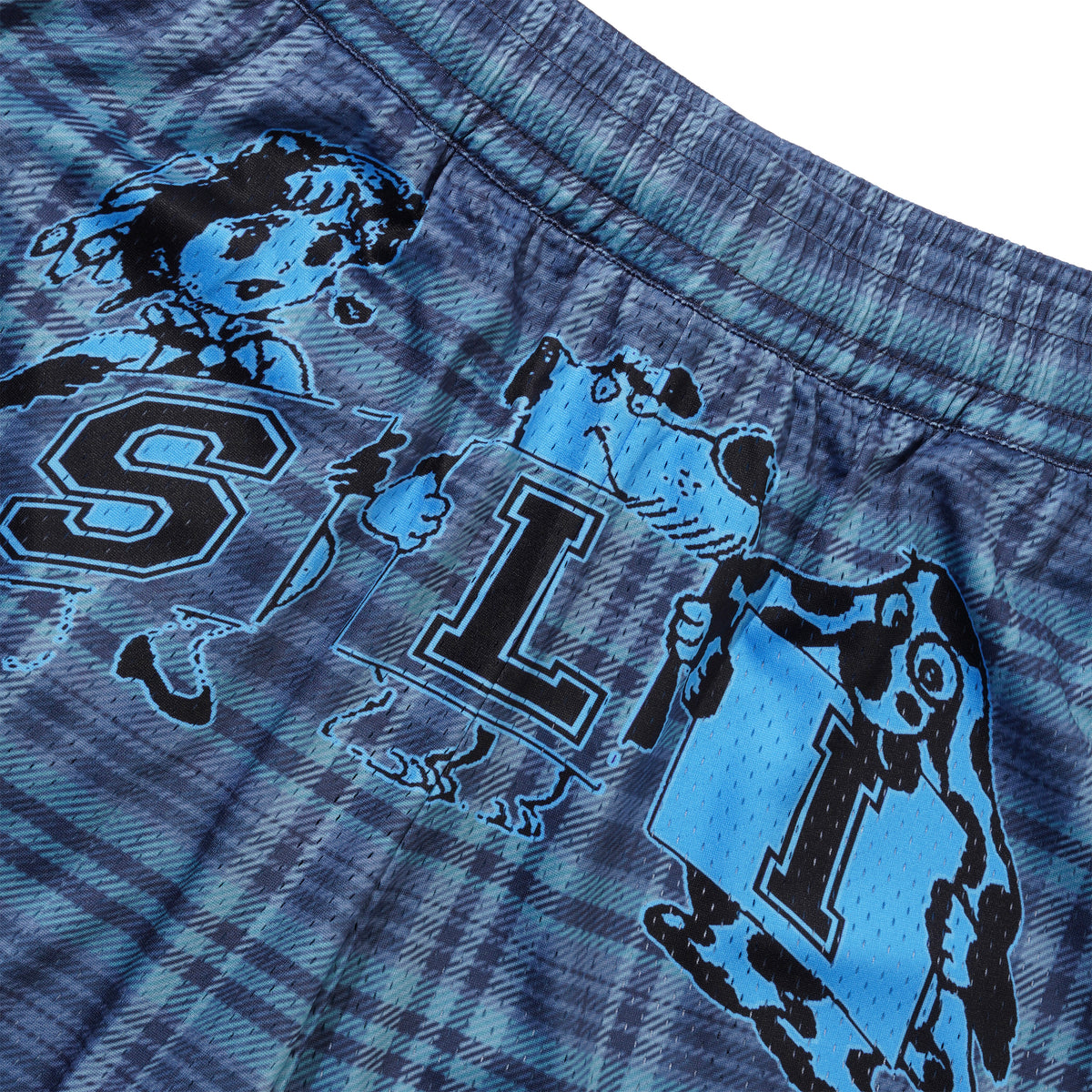 Picco Mesh Short, Blue Plaid