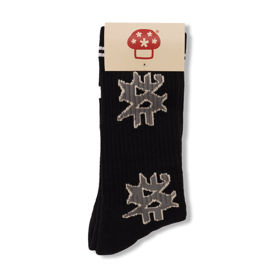 S Logo Sock, Black