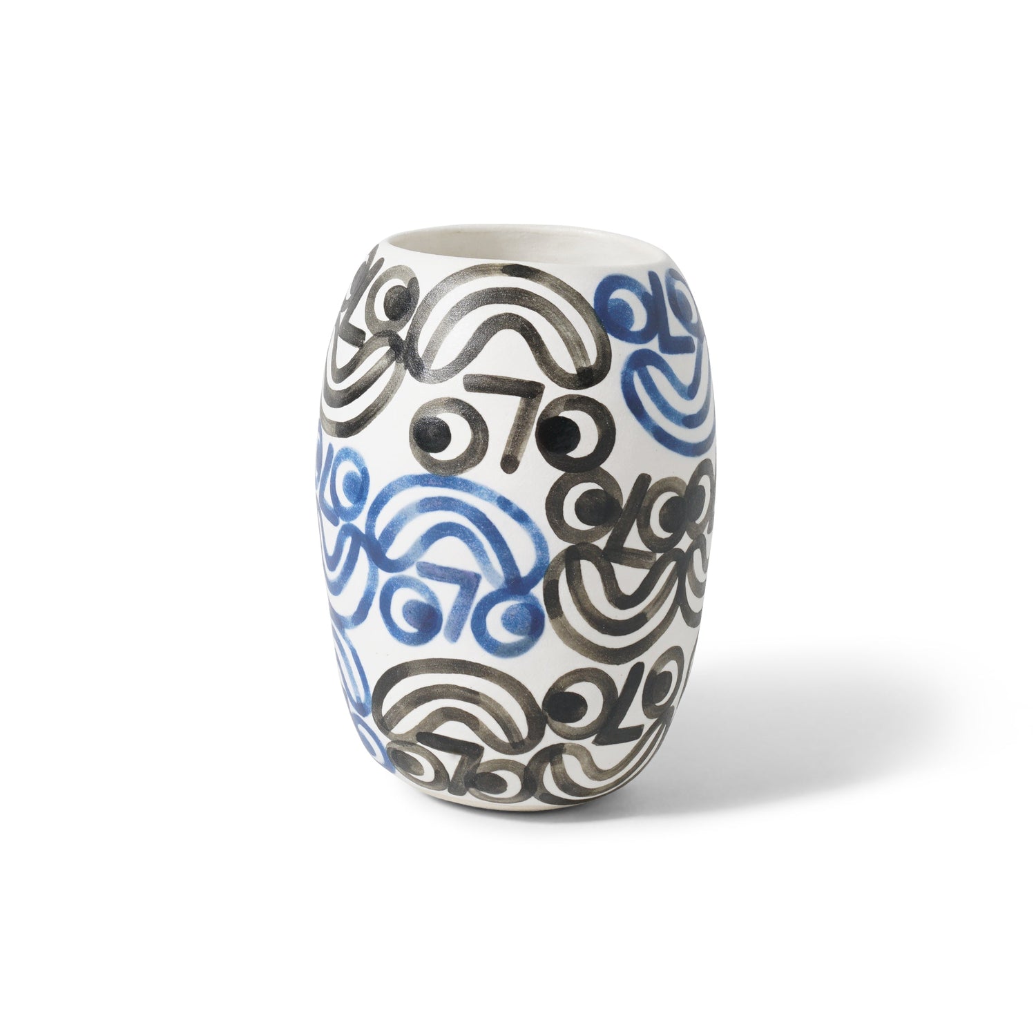 Small Smile Vase, Blue / Black