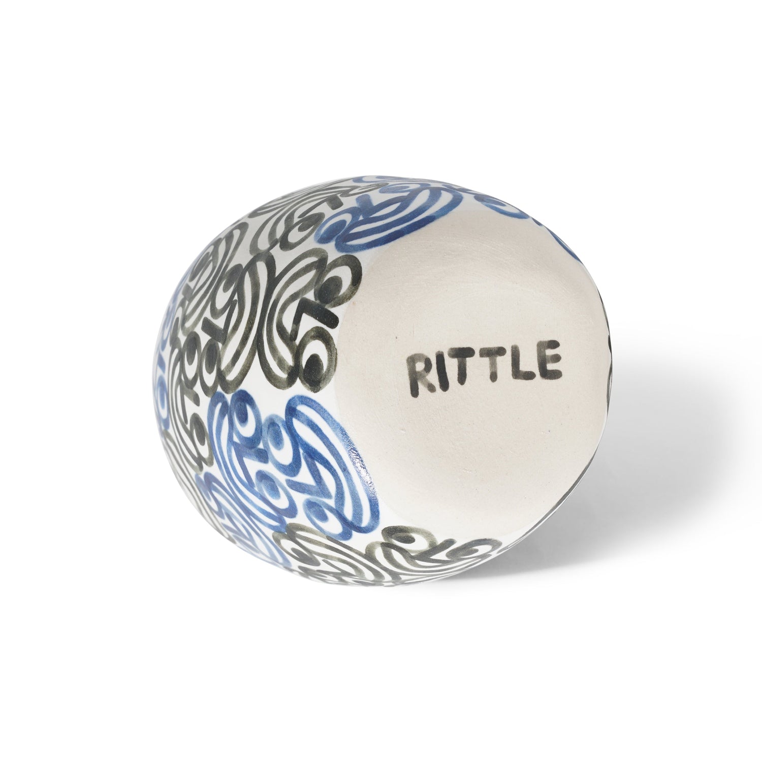 Large Smile Vase, Blue / Black