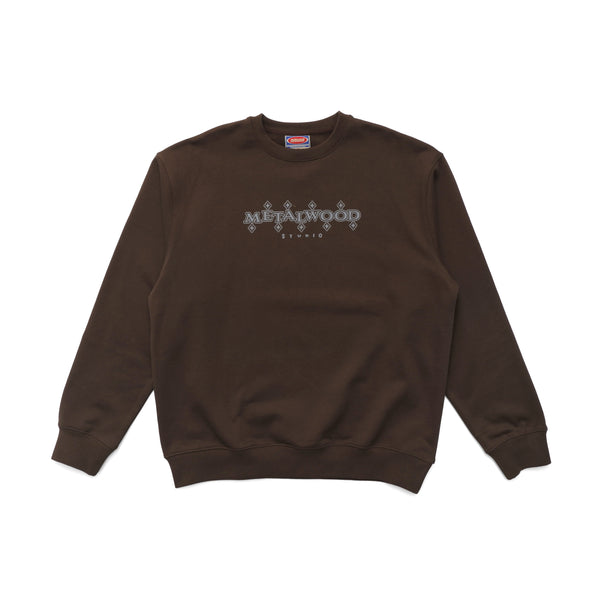 Metalwood Diamonds Crewneck Sweatshirt, Mud