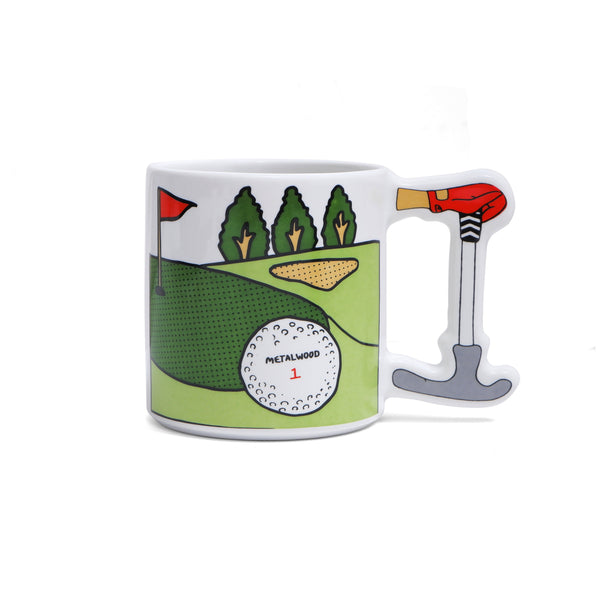 Metalwood Putt Putt Ceramic Mug, White