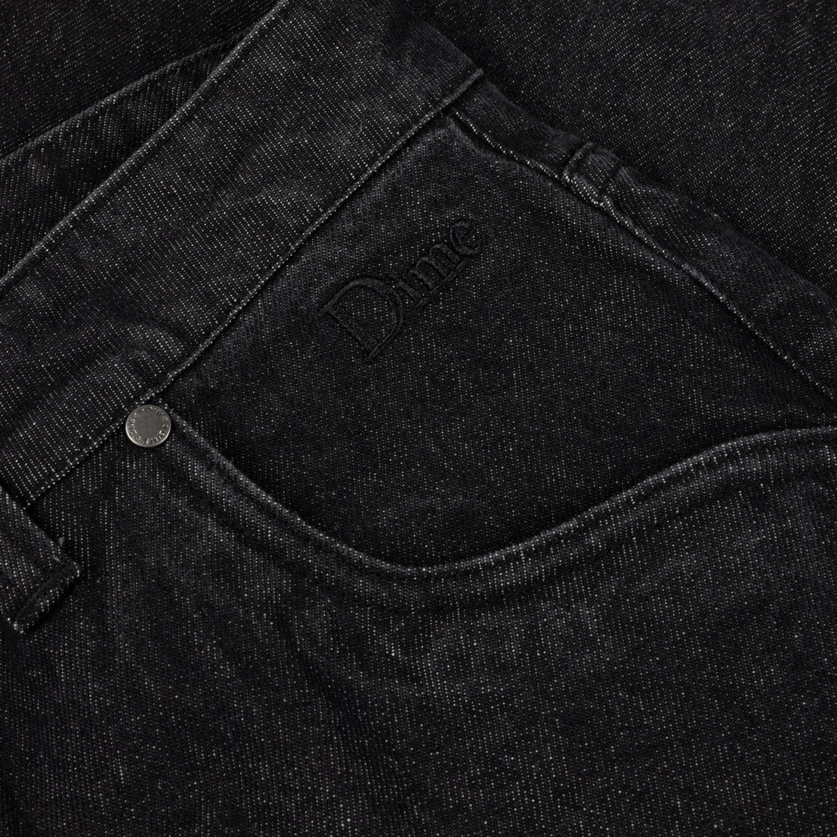 Classic Baggy Denim Pants, Black Washed