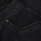 Classic Baggy Denim Pants, Black Washed