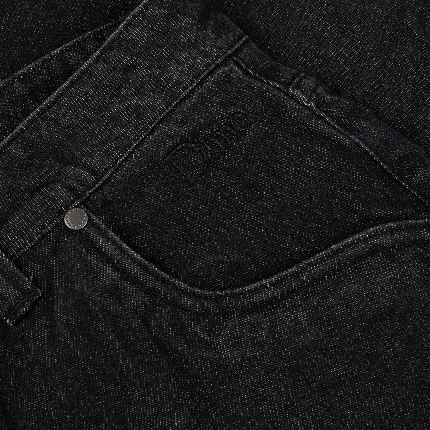 Classic Baggy Denim Pants, Black Washed