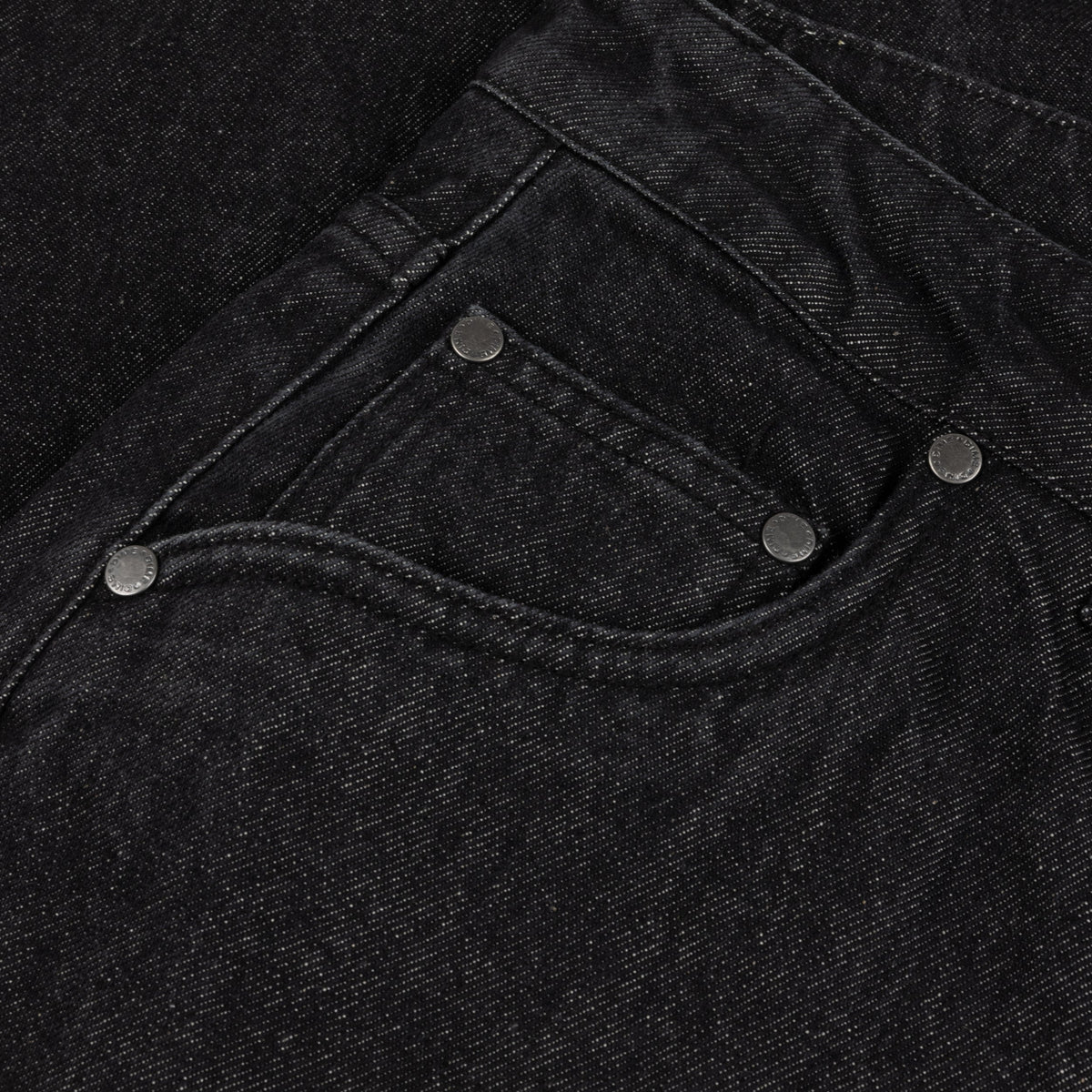 Classic Baggy Denim Pants, Black Washed
