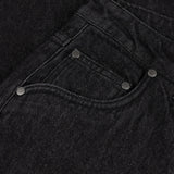 Classic Baggy Denim Pants, Black Washed
