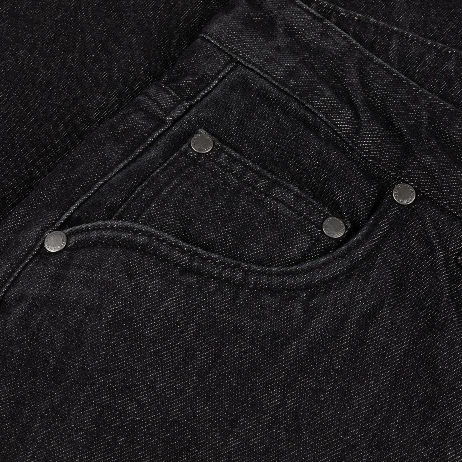 Classic Baggy Denim Pants, Black Washed