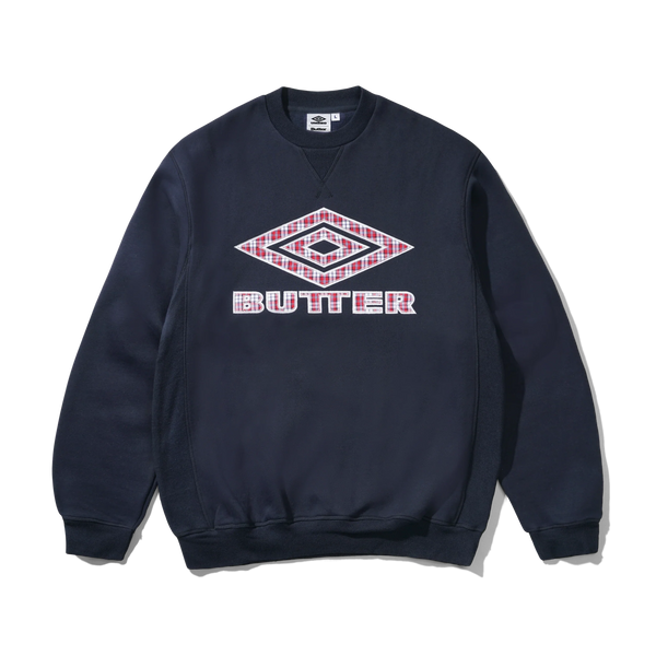 Butter Goods Diamond Applique Crewneck, Navy