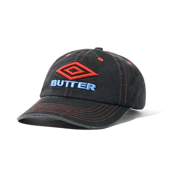 Butter Goods Diamond Logo 6 Panel Cap, Washed Black