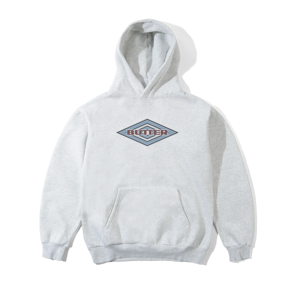Butter Goods Diamond Logo Pullover Hood, Ash
