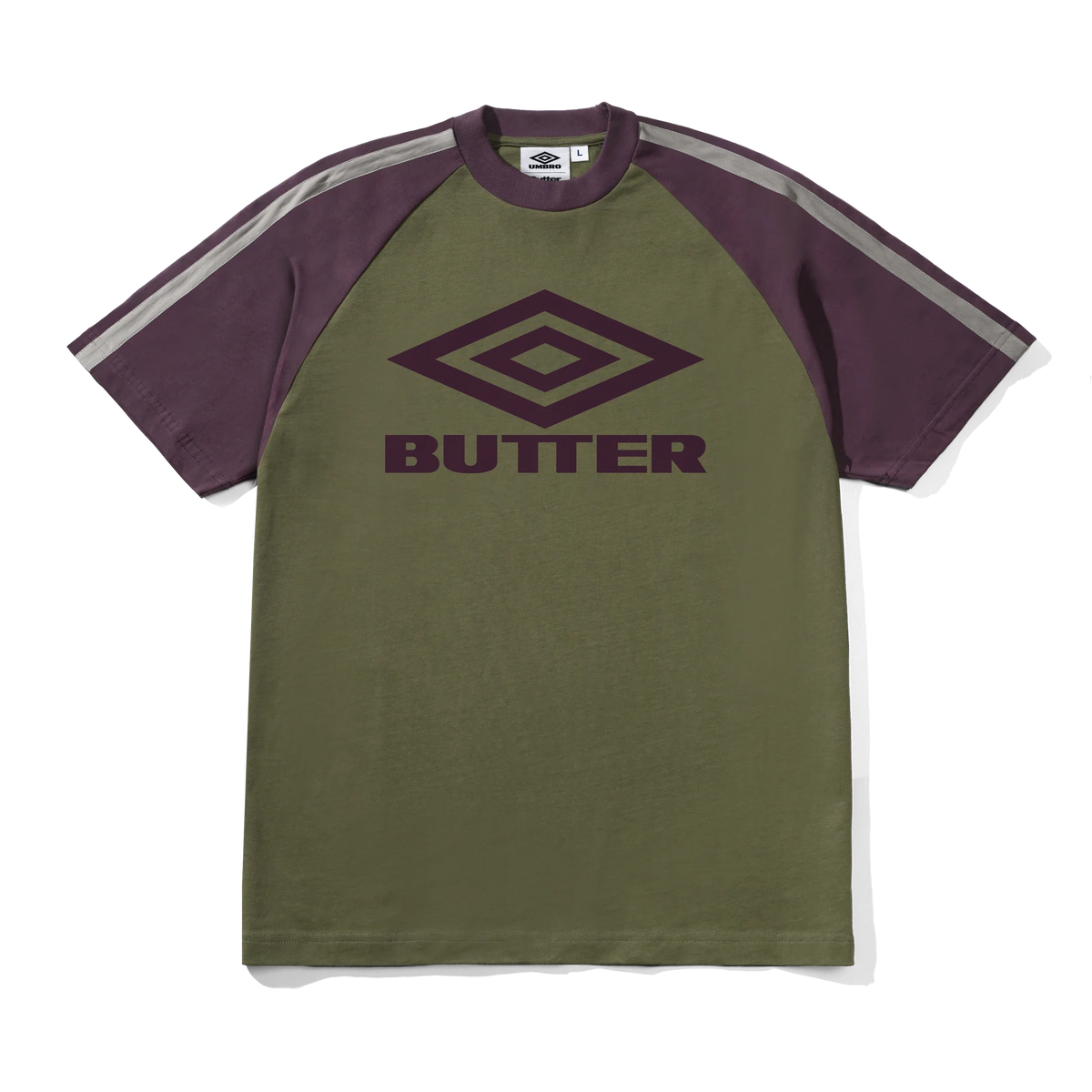 Diamond Logo Raglan Tee, Army / Eggplant