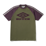 Diamond Logo Raglan Tee, Army / Eggplant