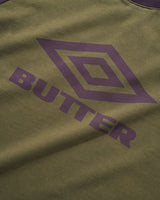 Diamond Logo Raglan Tee, Army / Eggplant
