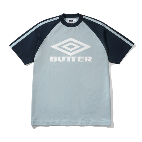 Butter Goods Diamond Logo Raglan Tee, Slate / Navy