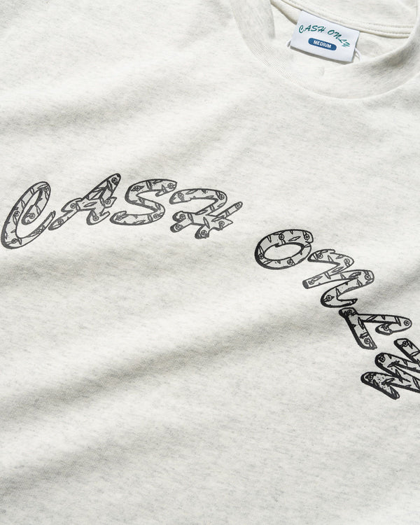 Cash Only Diamond Plate Logo Tee, Ash