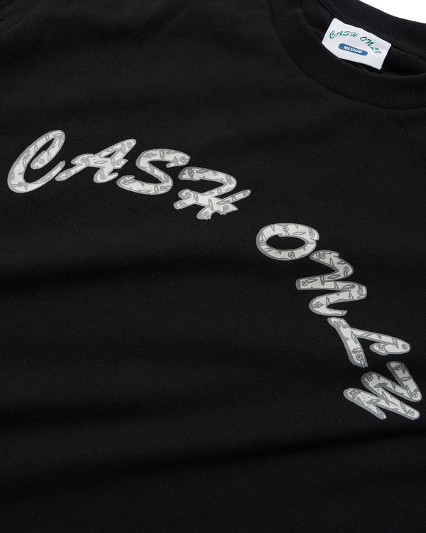 Cash Only Diamond Plate Logo Tee, Black
