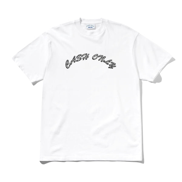 Cash Only Diamond Plate Logo Tee, White