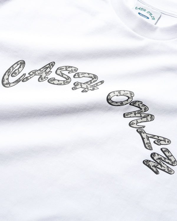 Cash Only Diamond Plate Logo Tee, White