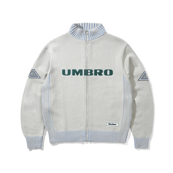 Butter Goods Diamond Zip-Thru Knit, Grey
