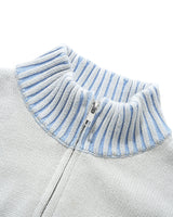 Diamond Zip-Thru Knit, Grey