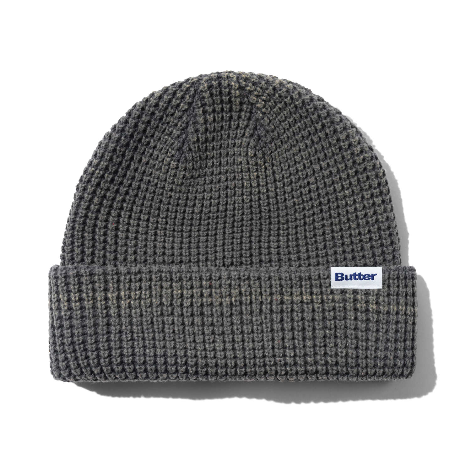 Distress Waffle Beanie, Grey