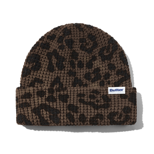 Distress Waffle Beanie, Leopard
