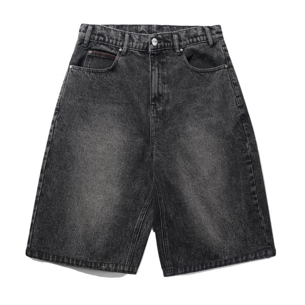 Butter Goods Distressed Big Denim Shorts, Gun Metal
