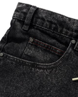 Distressed Big Denim Shorts, Gun Metal