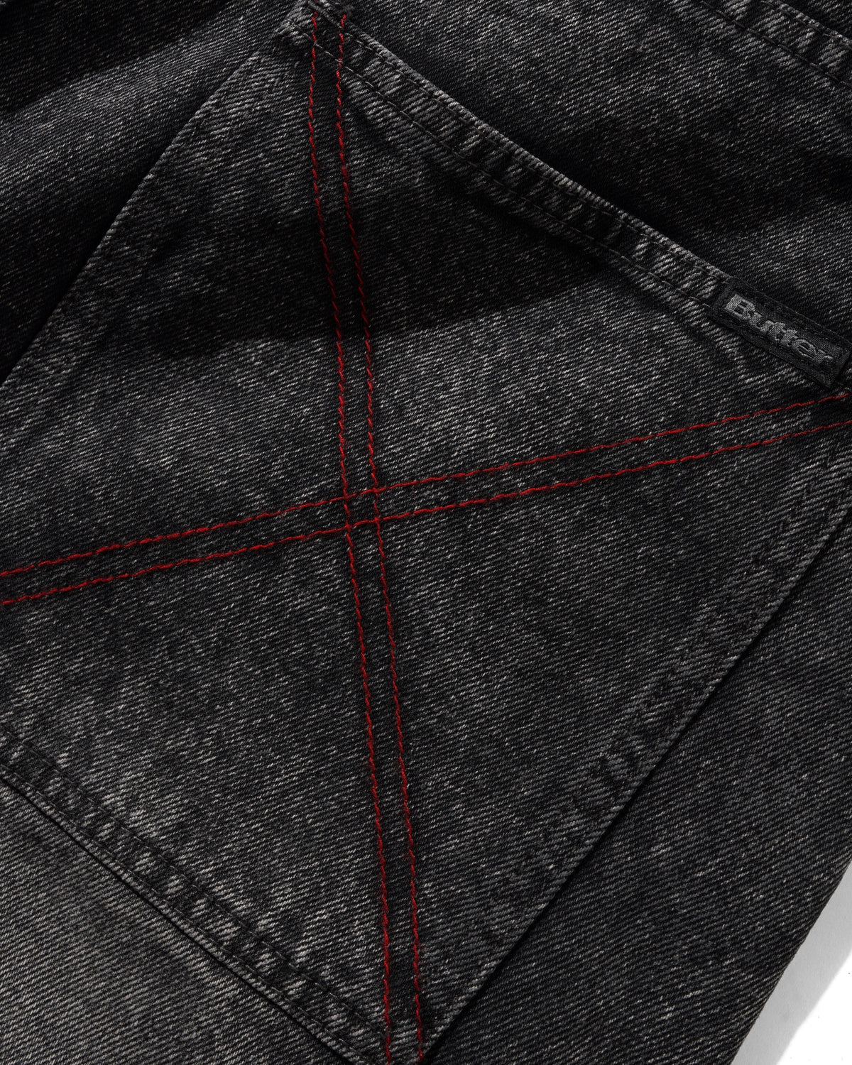 Distressed Big Denim Shorts, Gun Metal