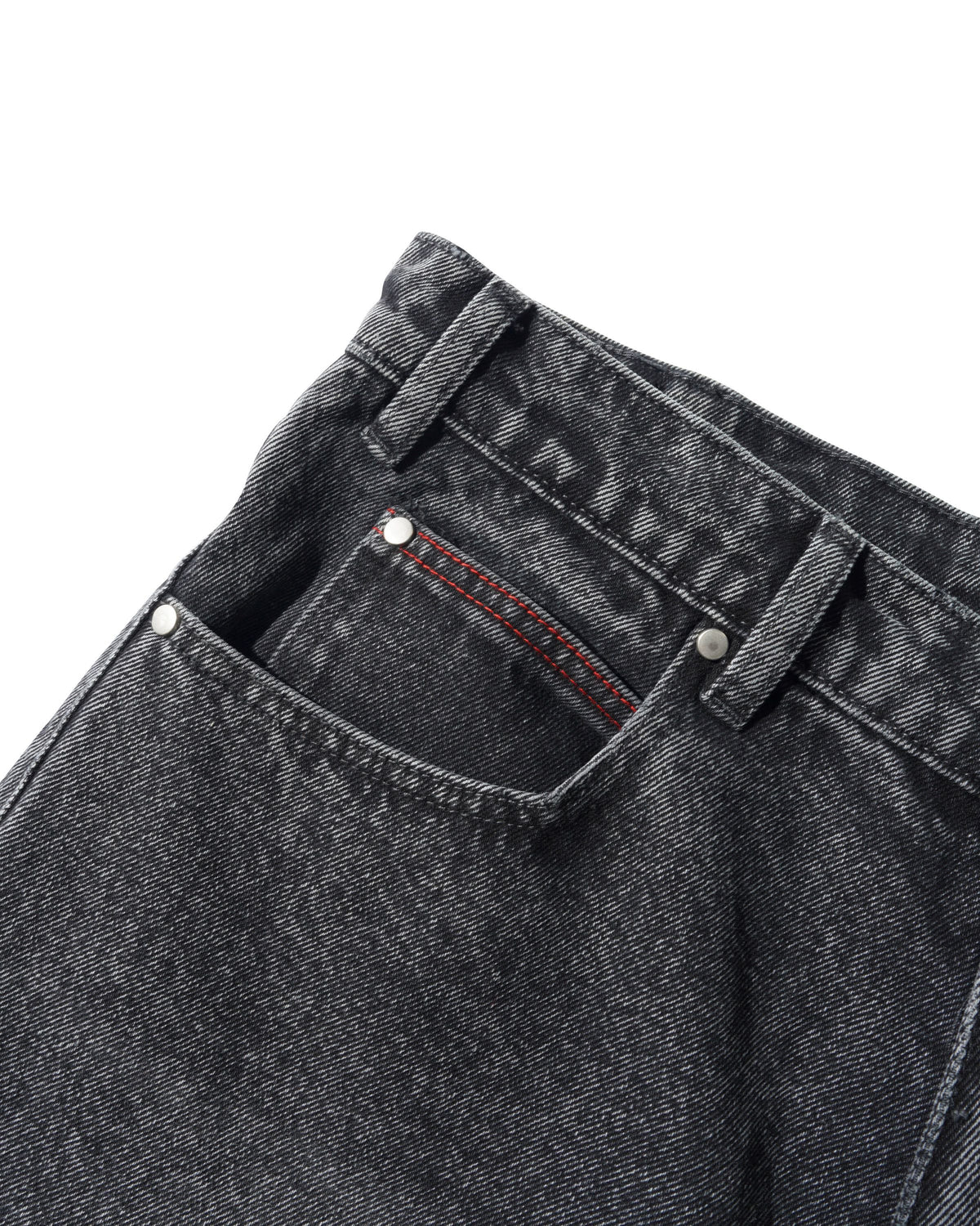 Distressed Big Denim Shorts, Gun Metal