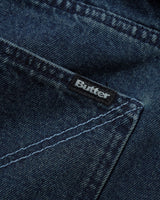 Distressed Big Denim Shorts, Washed Dark Blue