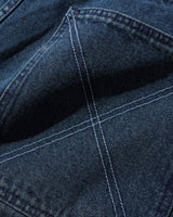 Distressed Big Denim Shorts, Washed Dark Blue