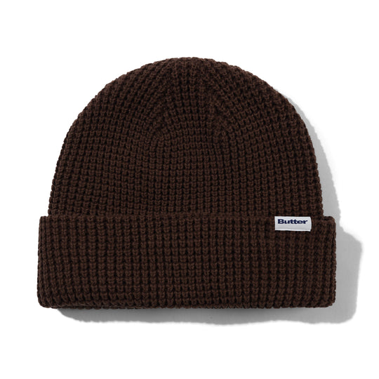 Distressed Waffle Knit Beanie, Washed Bark