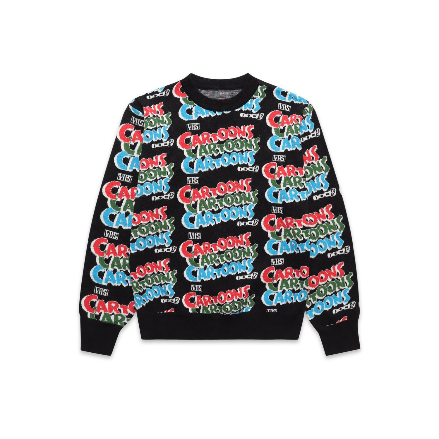 Cartoons Knit Sweater, Black / Red / Blue
