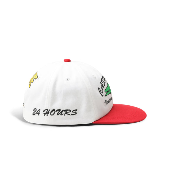 Cash Only Dollar Sign 6 Panel Hat, White / Red