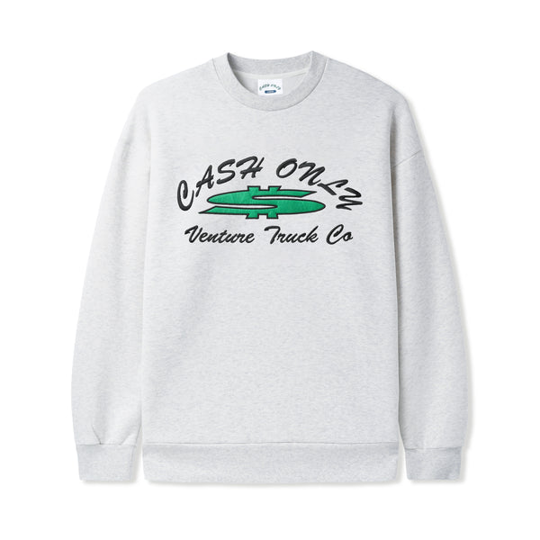 Cash Only Dollar Sign Crewneck, Ash