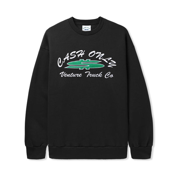 Cash Only Dollar Sign Crewneck, Black