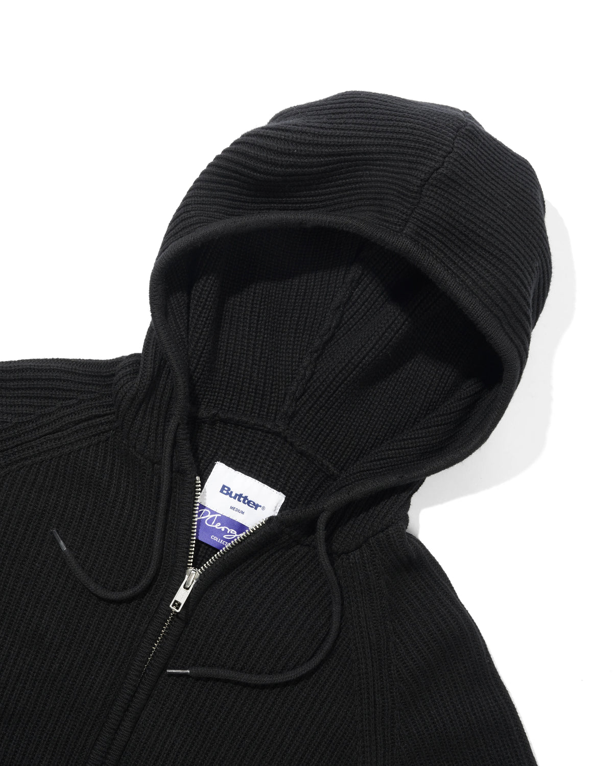 Dougie Knit Zip-Thru Hood, Black