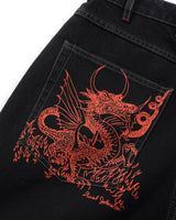Dragon Denim Shorts, Washed Black