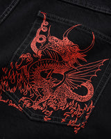 Dragon Denim Shorts, Washed Black