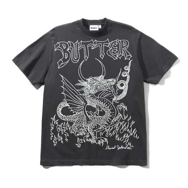 Butter Goods Dragon Tee, Washed Black
