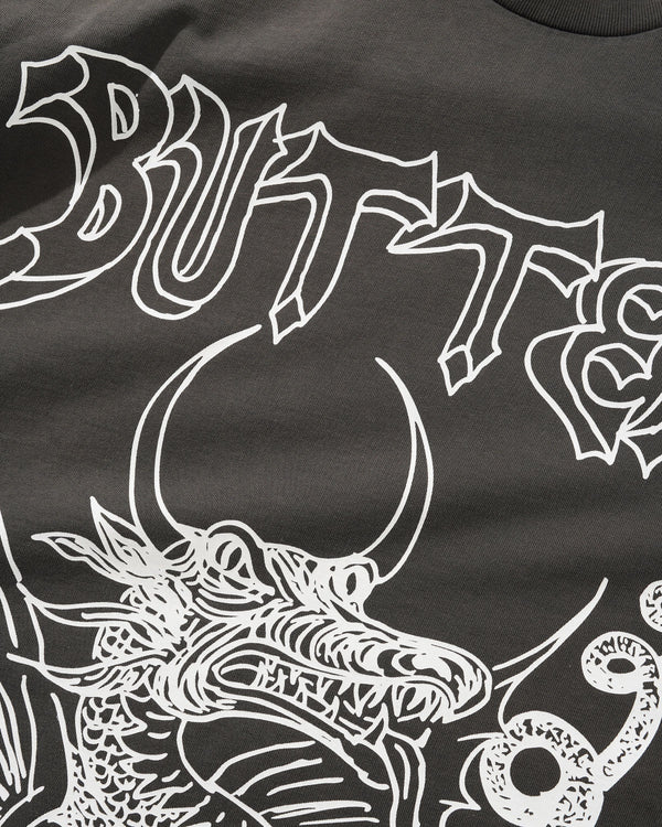 Butter Goods Dragon Tee, Washed Black
